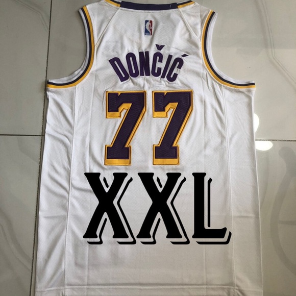 Double Stitched Luka Doncic White Los Angeles Lakers Jersey Association Edition - Picture 2 of 4